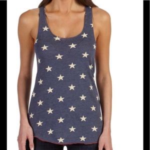 Patriotic red white blue racerback tank